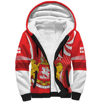 Georgia Independence Day Sherpa Hoodie Borjgalo With Coat Of Arms