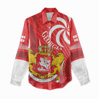 Georgia Independence Day Women Casual Shirt Borjgalo With Coat Of Arms