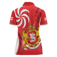 Georgia Independence Day Women Polo Shirt Borjgalo With Coat Of Arms