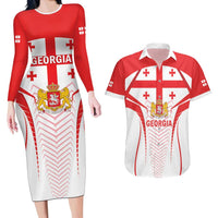 Custom Georgia Football Couples Matching Long Sleeve Bodycon Dress and Hawaiian Shirt Come On Georgian