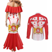 Custom Georgia Football Couples Matching Mermaid Dress and Long Sleeve Button Shirt Come On Georgian