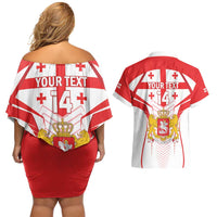 Custom Georgia Football Couples Matching Off Shoulder Short Dress and Hawaiian Shirt Come On Georgian