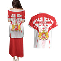 Custom Georgia Football Couples Matching Puletasi and Hawaiian Shirt Come On Georgian