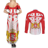 Custom Georgia Football Couples Matching Summer Maxi Dress and Long Sleeve Button Shirt Come On Georgian
