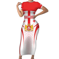 Custom Georgia Football Family Matching Short Sleeve Bodycon Dress and Hawaiian Shirt Come On Georgian