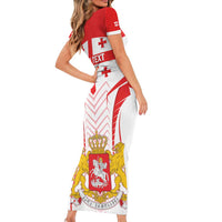 Custom Georgia Football Family Matching Short Sleeve Bodycon Dress and Hawaiian Shirt Come On Georgian