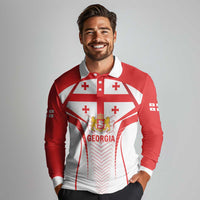 Custom Georgia Football Long Sleeve Polo Shirt Come On Georgian