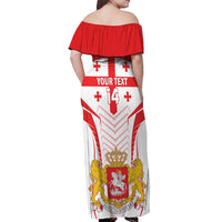 Custom Georgia Football Off Shoulder Maxi Dress Come On Georgian