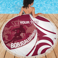 Custom Georgia Rugby Beach Blanket Go Borjgalosnebi