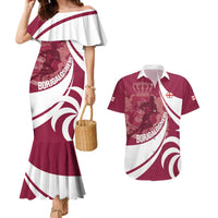 Custom Georgia Rugby Couples Matching Mermaid Dress and Hawaiian Shirt Go Borjgalosnebi