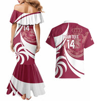Custom Georgia Rugby Couples Matching Mermaid Dress and Hawaiian Shirt Go Borjgalosnebi