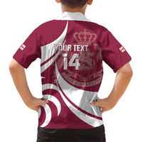 Custom Georgia Rugby Family Matching Off Shoulder Short Dress and Hawaiian Shirt Go Borjgalosnebi