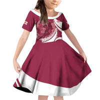 Custom Georgia Rugby Family Matching Off Shoulder Short Dress and Hawaiian Shirt Go Borjgalosnebi