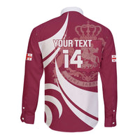 Custom Georgia Rugby Long Sleeve Button Shirt Go Borjgalosnebi