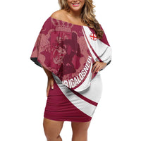Custom Georgia Rugby Off Shoulder Short Dress Go Borjgalosnebi