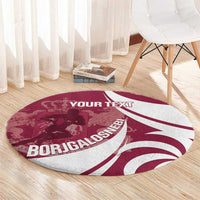 Custom Georgia Rugby Round Carpet Go Borjgalosnebi