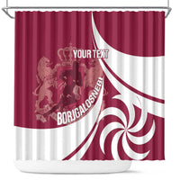 Custom Georgia Rugby Shower Curtain Go Borjgalosnebi