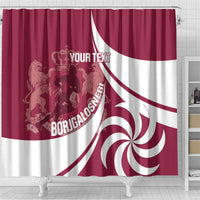 Custom Georgia Rugby Shower Curtain Go Borjgalosnebi