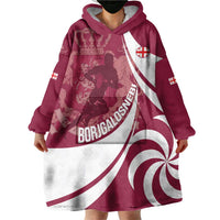 Custom Georgia Rugby Wearable Blanket Hoodie Go Borjgalosnebi