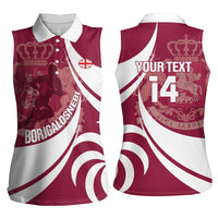 Custom Georgia Rugby Women Sleeveless Polo Shirt Go Borjgalosnebi