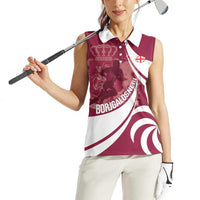 Custom Georgia Rugby Women Sleeveless Polo Shirt Go Borjgalosnebi