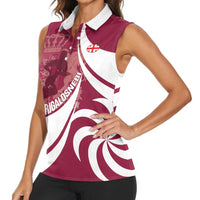 Custom Georgia Rugby Women Sleeveless Polo Shirt Go Borjgalosnebi