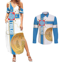 Georgia Tbilisi Capital Couples Matching Summer Maxi Dress and Long Sleeve Button Shirt The Warm Place Flag Style