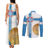 Georgia Tbilisi Capital Couples Matching Tank Maxi Dress and Long Sleeve Button Shirt The Warm Place Flag Style