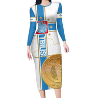 Georgia Tbilisi Capital Family Matching Long Sleeve Bodycon Dress and Hawaiian Shirt The Warm Place Flag Style