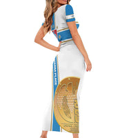 Georgia Tbilisi Capital Family Matching Short Sleeve Bodycon Dress and Hawaiian Shirt The Warm Place Flag Style