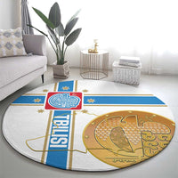 Georgia Tbilisi Capital Round Carpet The Warm Place Flag Style