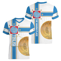 Georgia Tbilisi Capital Women V-Neck T-Shirt The Warm Place Flag Style