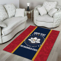 United States Mississippi Area Rug Magnolia State Flag Style