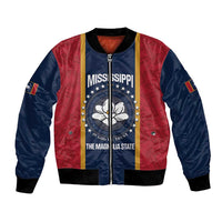 United States Mississippi Bomber Jacket Magnolia State Flag Style