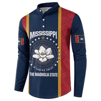 United States Mississippi Button Sweatshirt Magnolia State Flag Style