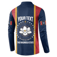 United States Mississippi Button Sweatshirt Magnolia State Flag Style
