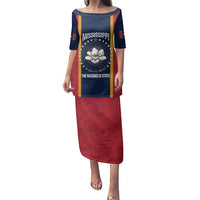United States Mississippi Family Matching Puletasi and Hawaiian Shirt Magnolia State Flag Style