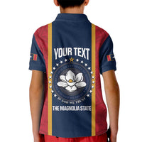 United States Mississippi Kid Polo Shirt Magnolia State Flag Style