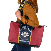 United States Mississippi Leather Tote Bag Magnolia State Flag Style