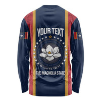 United States Mississippi Long Sleeve Shirt Magnolia State Flag Style