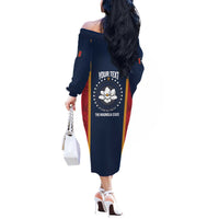 United States Mississippi Off The Shoulder Long Sleeve Dress Magnolia State Flag Style