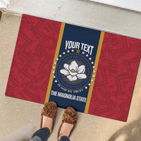 United States Mississippi Rubber Doormat Magnolia State Flag Style