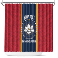 United States Mississippi Shower Curtain Magnolia State Flag Style