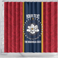 United States Mississippi Shower Curtain Magnolia State Flag Style