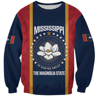 United States Mississippi Sweatshirt Magnolia State Flag Style