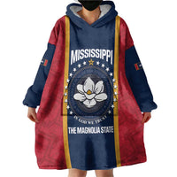United States Mississippi Wearable Blanket Hoodie Magnolia State Flag Style