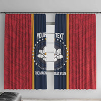 United States Mississippi Window Curtain Magnolia State Flag Style