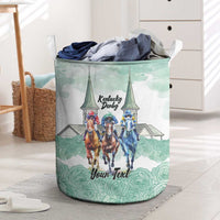 Kentucky Horse Racing Personalized Laundry Basket Churchill Downs Roses Pastel Green