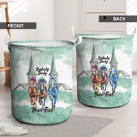 Kentucky Horse Racing Personalized Laundry Basket Churchill Downs Roses Pastel Green