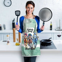 Kentucky Horse Racing Personalized Apron Churchill Downs Roses Pastel Green